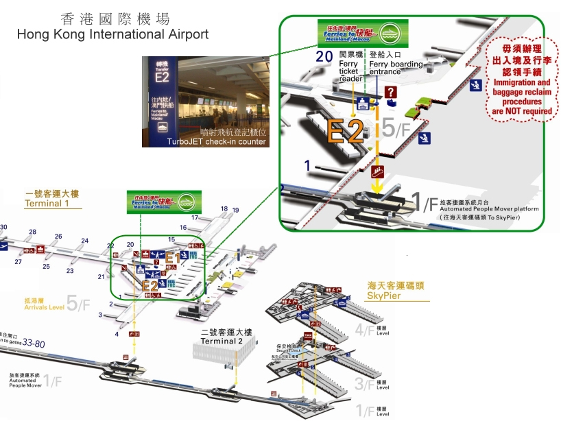 香港機場到澳門船票-香港機場登記處